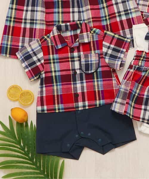 ★SALE★【リンク】チェック・サマーフルーツ柄BOYSロンパス