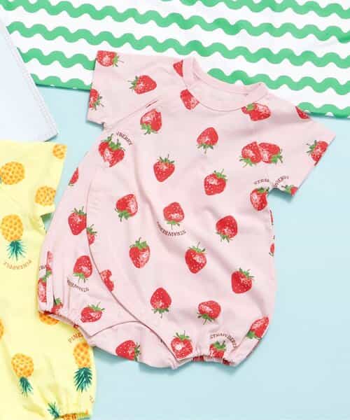 フルーツ柄ひんやりロンパス  接触冷感