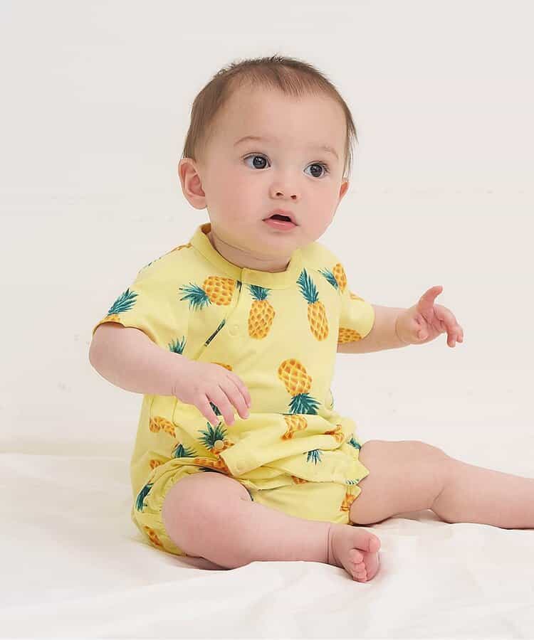 フルーツ柄ひんやりロンパス  接触冷感