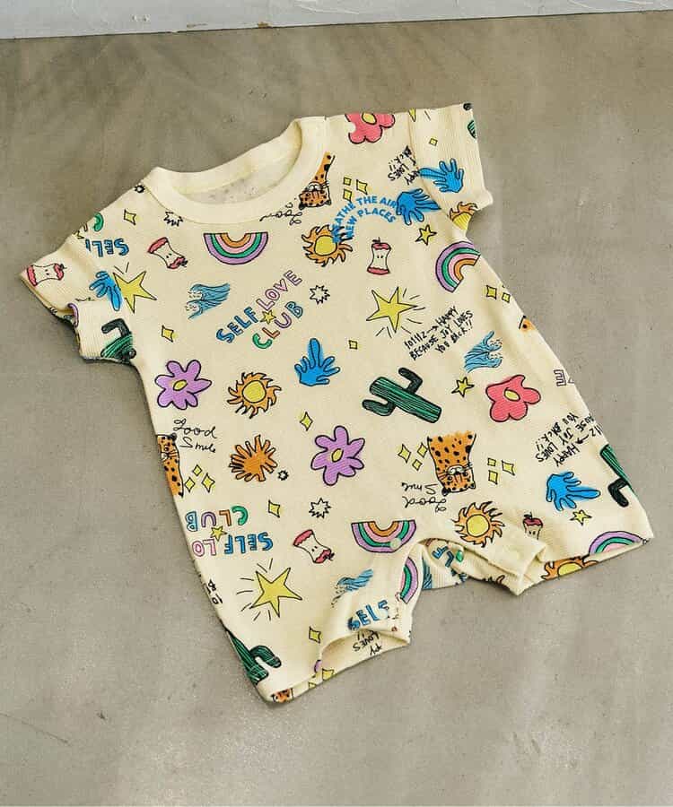 ☆4/28(火)お昼12:59まで3点10％OFF☆アソート総柄ゆったりボディースーツ