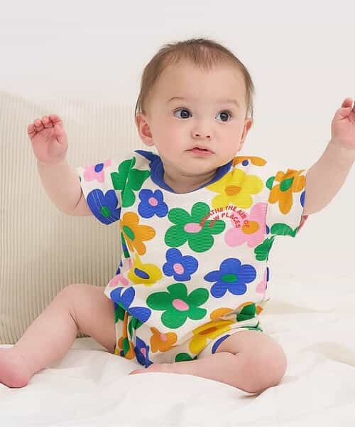 ☆4/28(火)お昼12:59まで3点10％OFF☆アソート総柄ゆったりボディースーツ