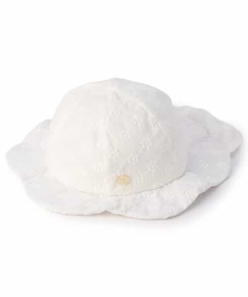 ☆4/23(木)21時～3点10％OFF☆スカラップレースベビー帽子 UVカット