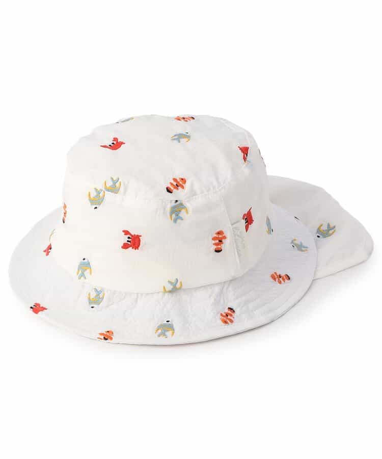 ☆4/23(木)21時～3点10％OFF☆総柄刺繍ベビー帽子 UVカット