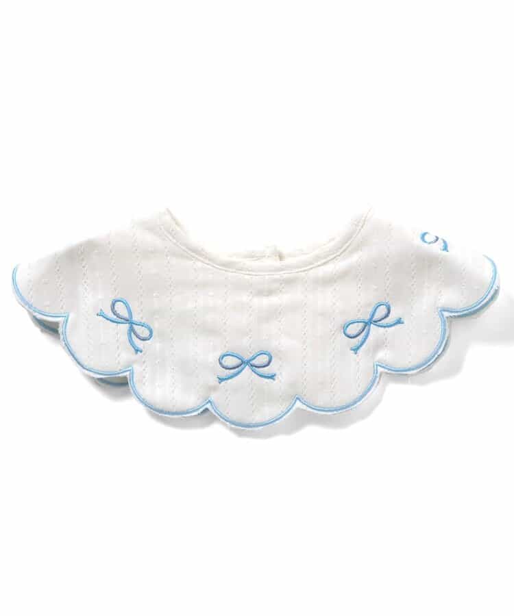 ハート・リボン刺繍まんまるスタイ