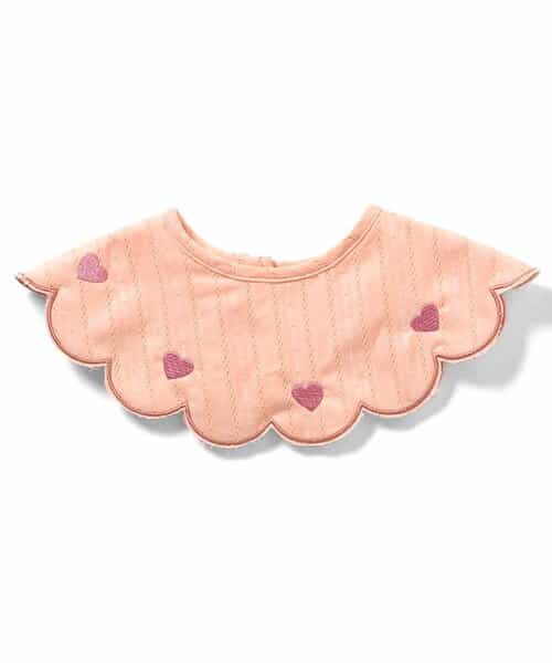 ハート・リボン刺繍まんまるスタイ