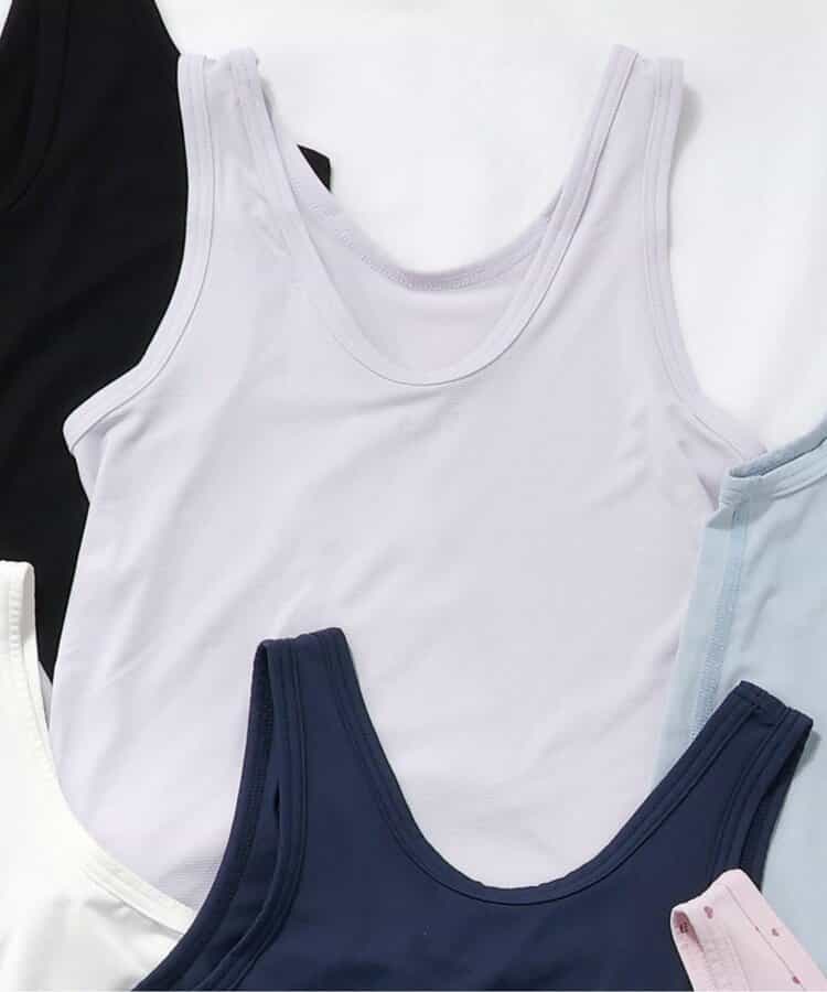 WEB限定 ひんやりメッシュ深あきインナータンク_接触冷感