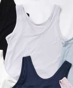 WEB限定 ひんやりメッシュ深あきインナータンク_接触冷感