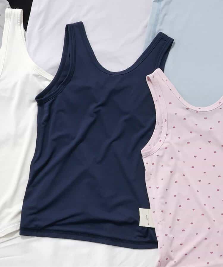 WEB限定 ひんやりメッシュ深あきインナータンク_接触冷感