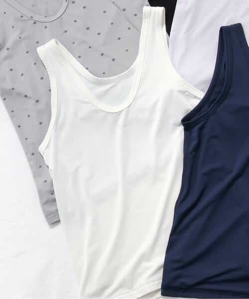 WEB限定 ひんやりメッシュ深あきインナータンク_接触冷感