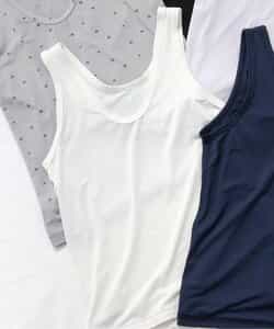 WEB限定 ひんやりメッシュ深あきインナータンク_接触冷感