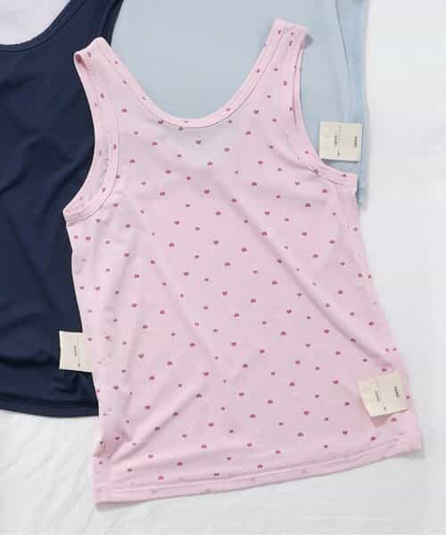 WEB限定 ひんやりメッシュ深あきインナータンク_接触冷感