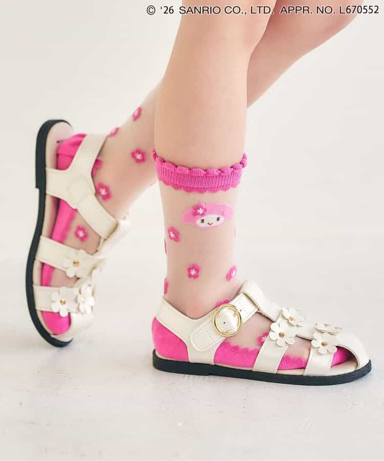 【サンリオキャラクターズ】シースルーフラワーソックス