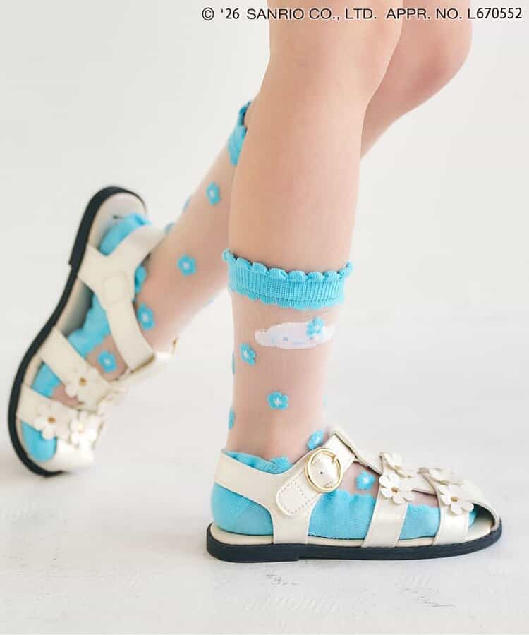 【サンリオキャラクターズ】シースルーフラワーソックス