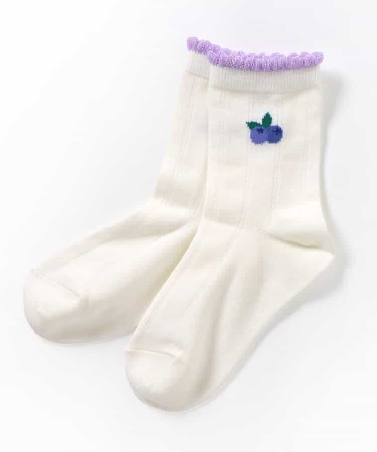 3P対象A フルーツ柄吸水速乾クルーソックス