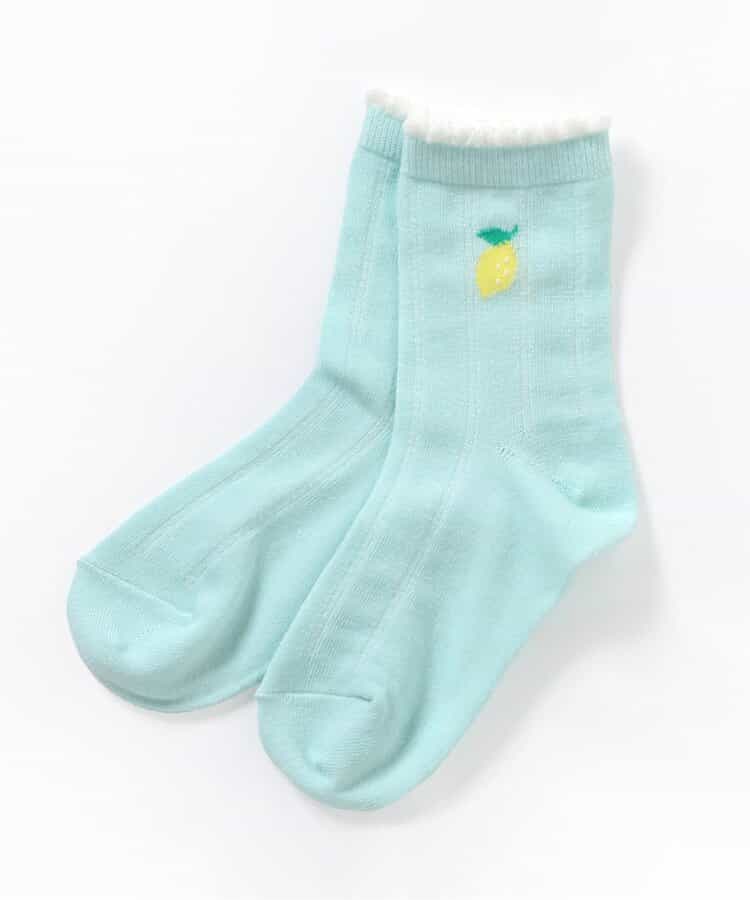 3P対象A フルーツ柄吸水速乾クルーソックス