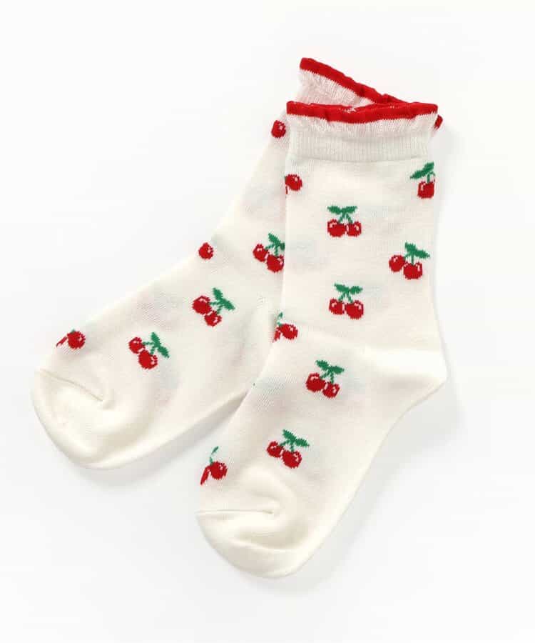3P対象A さくらんぼ・お花・リボンひんやりクルーソックス