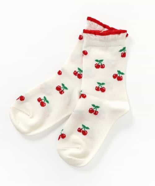 3P対象A さくらんぼ・お花・リボンひんやりクルーソックス