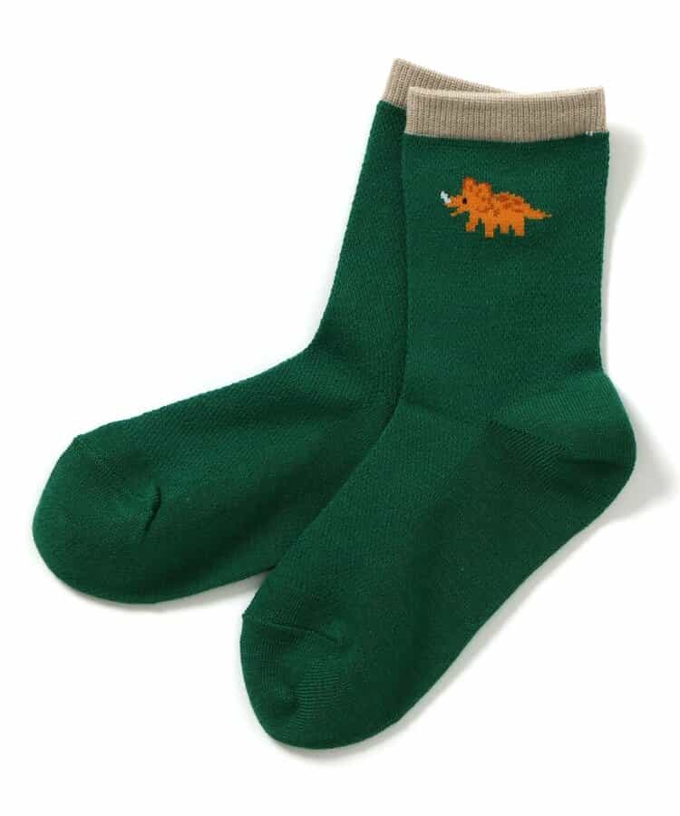 3P対象A 恐竜柄吸水速乾クルーソックス