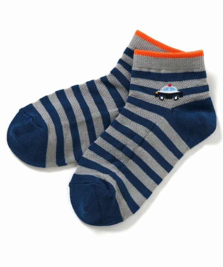 3P対象A 働く車柄吸水速乾ショートソックス