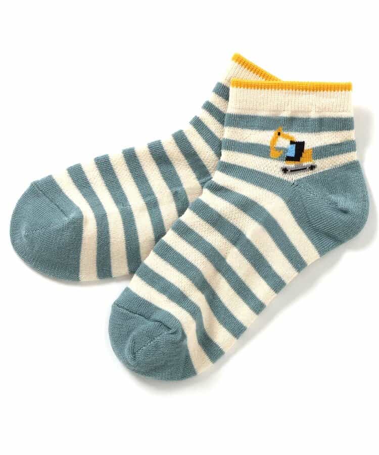 3P対象A 働く車柄吸水速乾ショートソックス