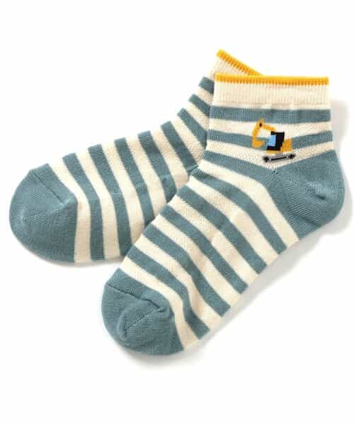 3P対象A 働く車柄吸水速乾ショートソックス