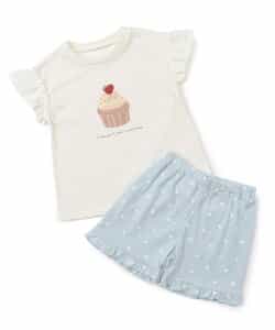 ★SALE★ひんやり カップケーキ・シェル・レモン柄パジャマ  4分丈