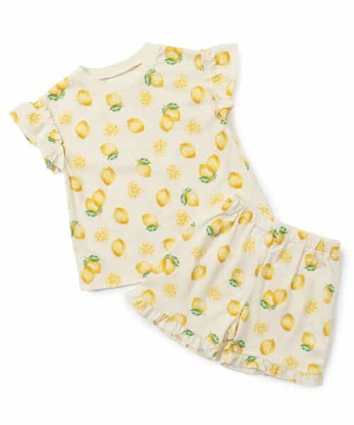 ★SALE★ひんやり カップケーキ・シェル・レモン柄パジャマ  4分丈