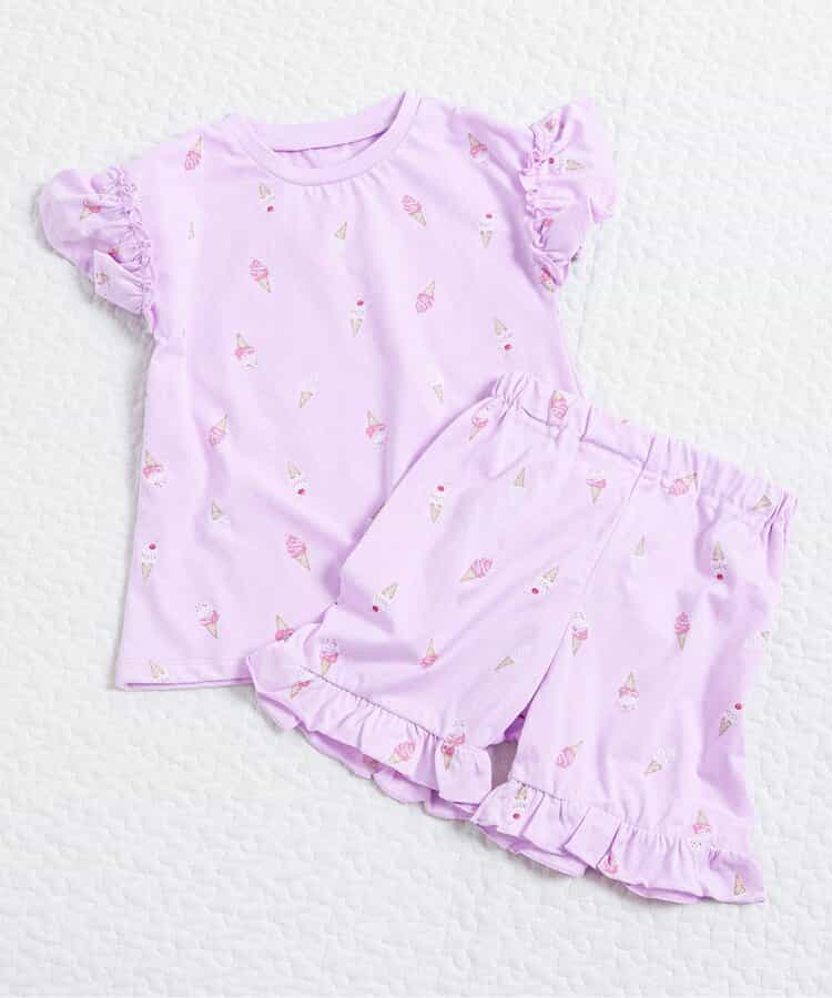 ひんやりバラエティGIRLSパジャマ  4分丈 吸水速乾 接触冷感