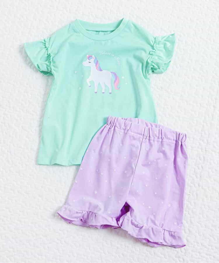 ひんやりバラエティGIRLSパジャマ  4分丈 吸水速乾 接触冷感