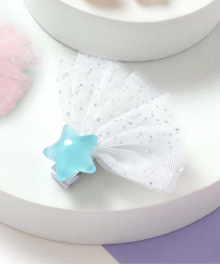 星・ハートモチーフチュールヘアクリップ
