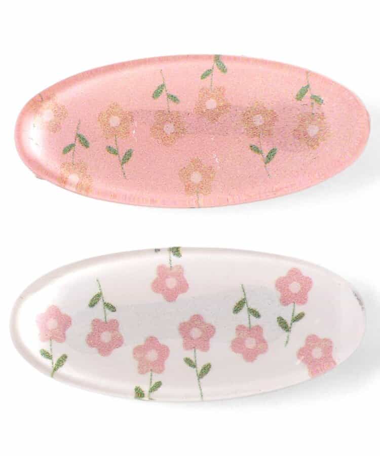 花柄ヘアクリップ　２個セット