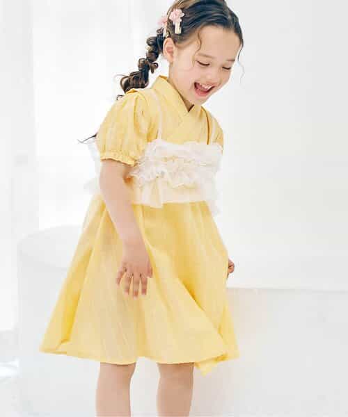 WEB限定 フリルビスチェ付きワンピース甚平