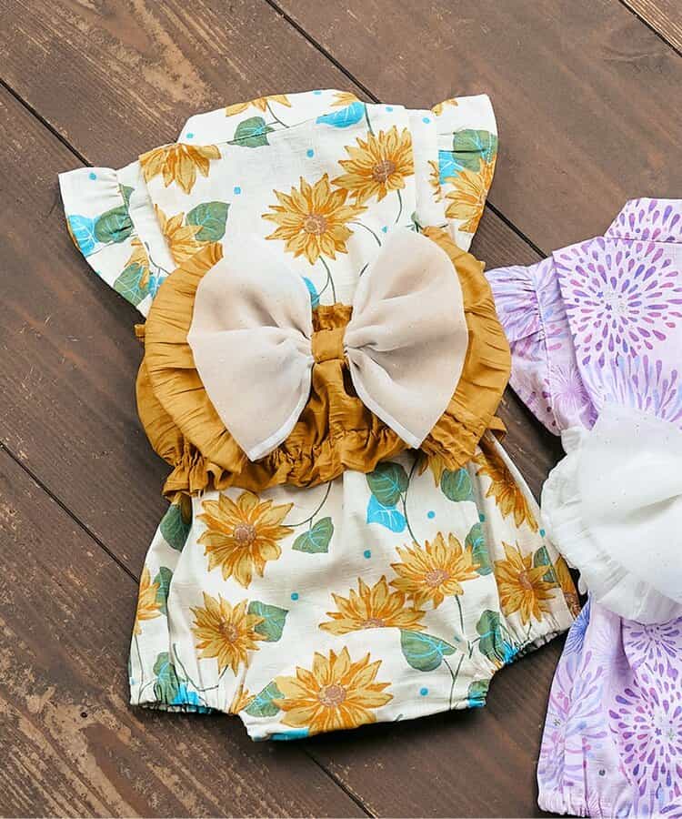 ★SALE★【リンク】アプレのはんなりGIRLSベビー甚平ロンパス