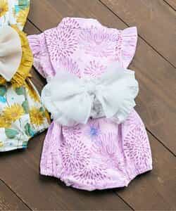 ★SALE★【リンク】アプレのはんなりGIRLSベビー甚平ロンパス