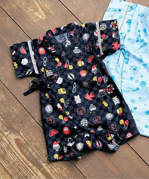 ★SALE★【リンク】アプレのはんなりBOYSベビー甚平ロンパス