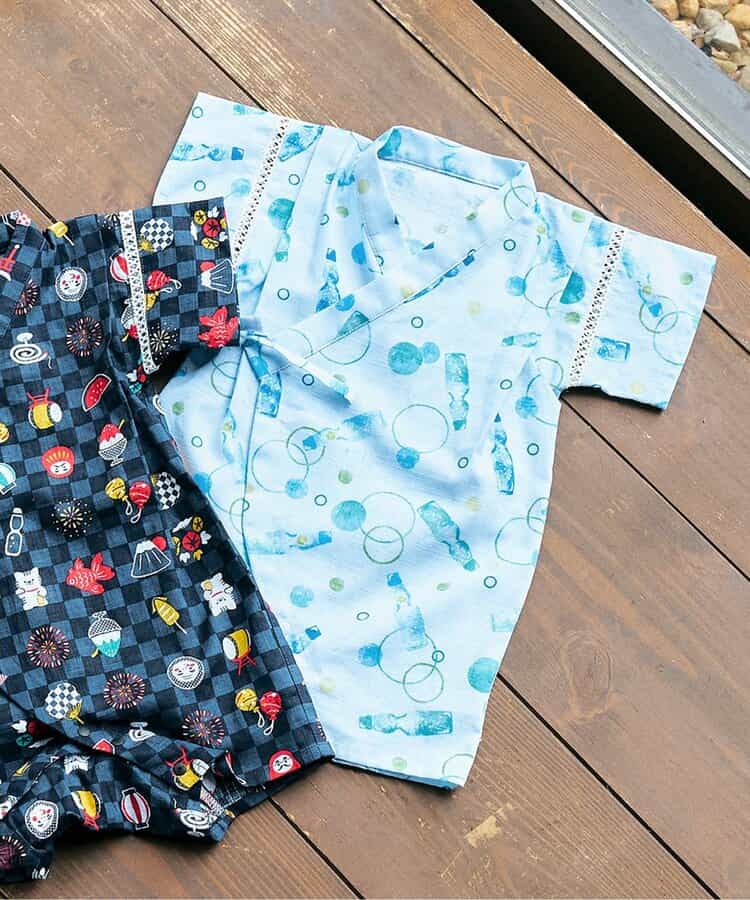 ★SALE★【リンク】アプレのはんなりBOYSベビー甚平ロンパス