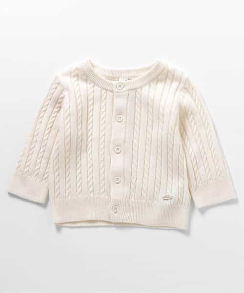 ★SALE★ケーブル柄ベビーカーディガン_マシンウォッシャブル