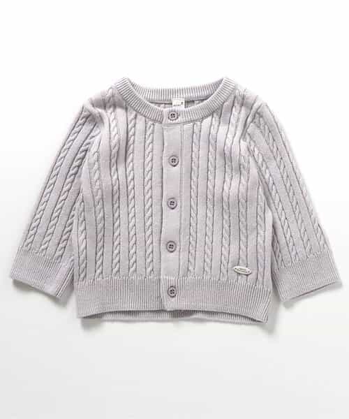 ★SALE★ケーブル柄ベビーカーディガン_マシンウォッシャブル