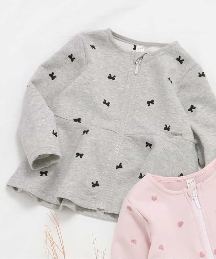 ハート・リボン刺繍ペプラムジャケット