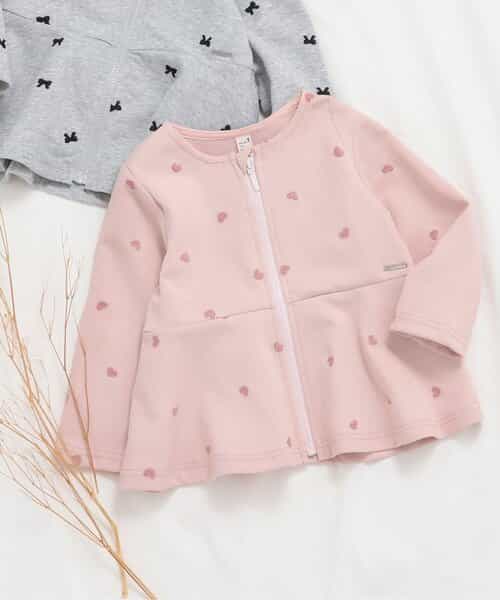 ハート・リボン刺繍ペプラムジャケット