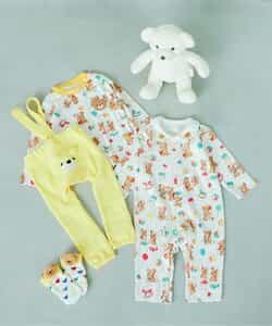 【tiny bear Palette】総柄Tシャツ(セットアップ可)_909900