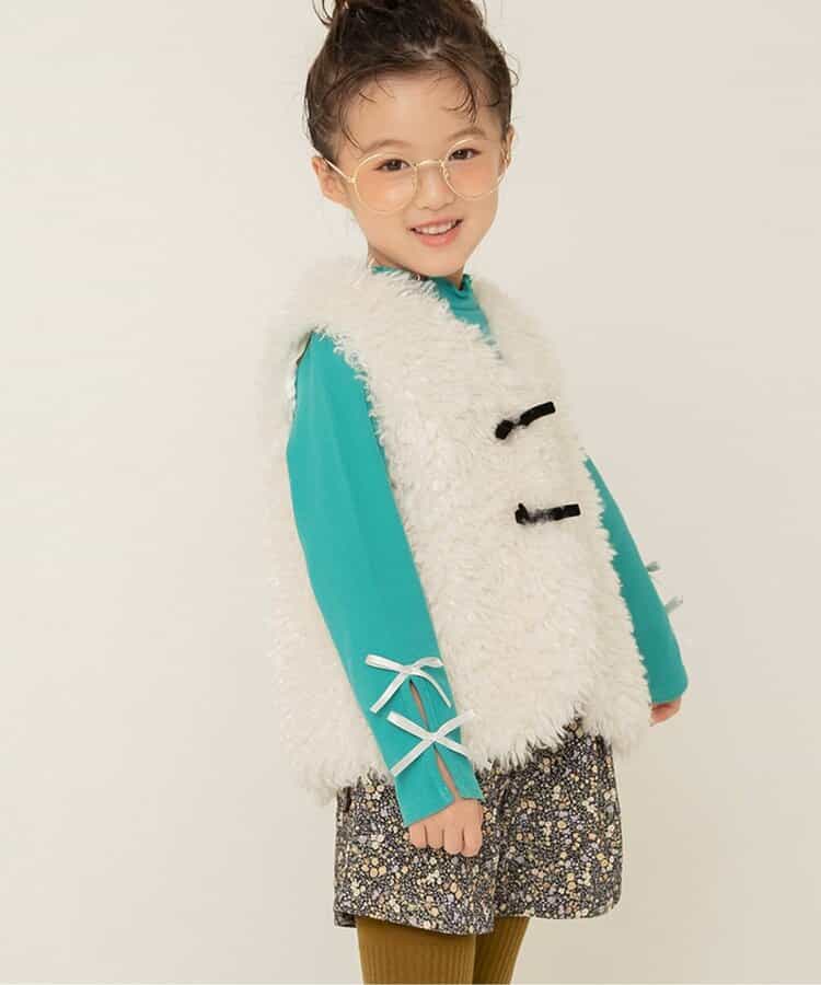 WEB限定 袖リボンリブTシャツ