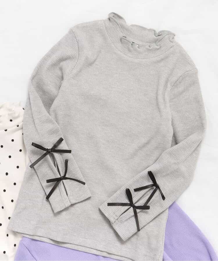 WEB限定 袖リボンリブTシャツ