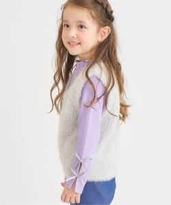 ★タイムセール★WEB限定 袖リボンリブTシャツ