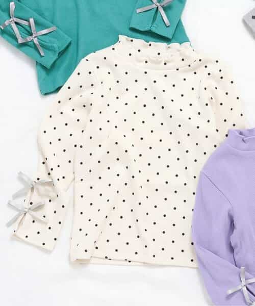 WEB限定 袖リボンリブTシャツ