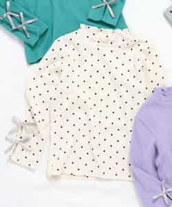 ★タイムセール★WEB限定 袖リボンリブTシャツ