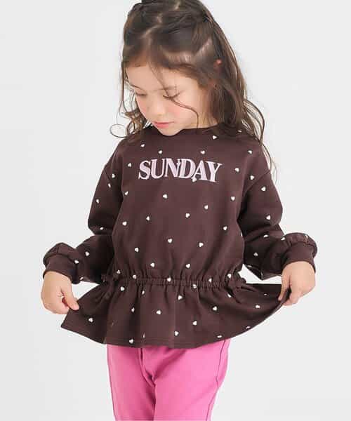 ★SALE★WEB限定 スウェットライクペプラムロゴトップス