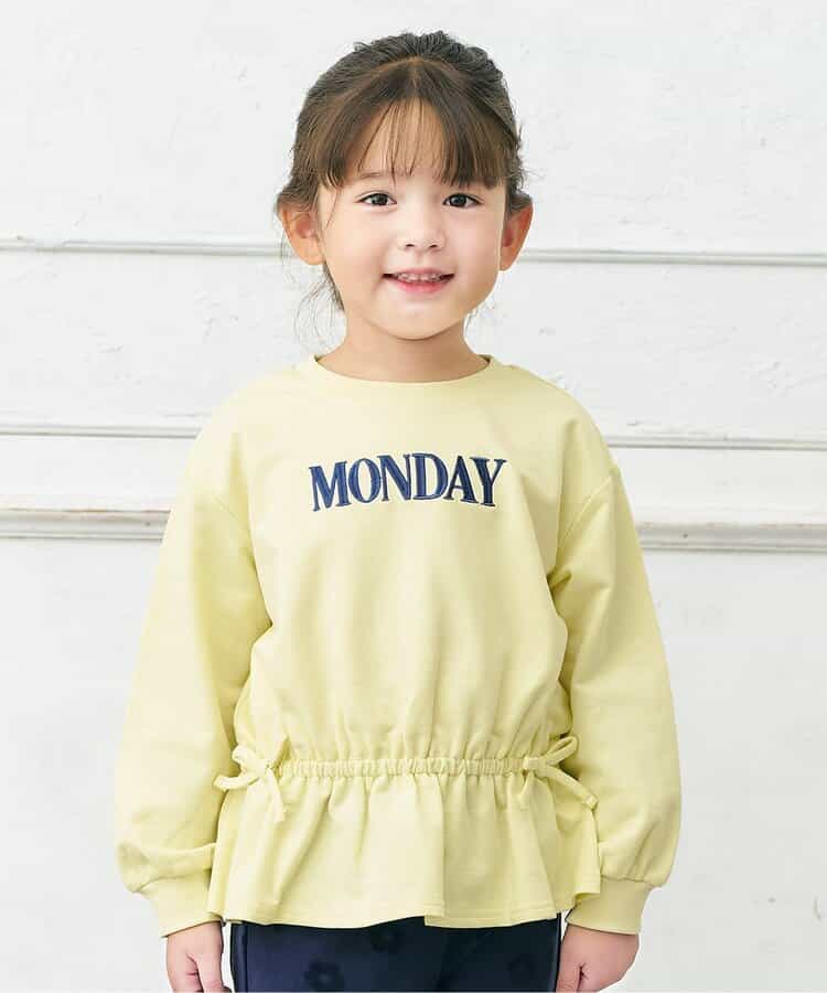 WEB限定 スウェットライクペプラムロゴトップス