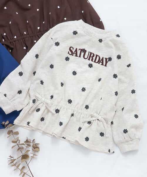 ★SALE★WEB限定 スウェットライクペプラムロゴトップス