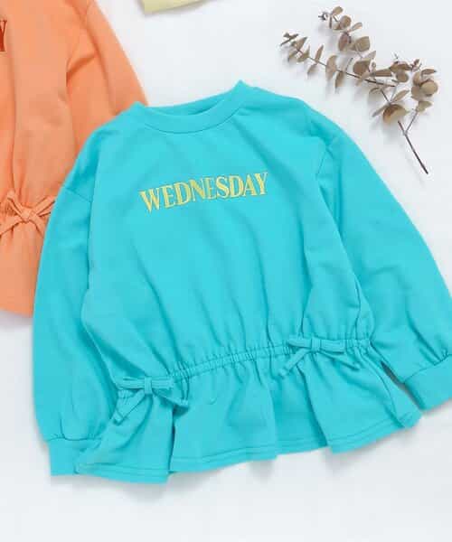 ★SALE★WEB限定 スウェットライクペプラムロゴトップス